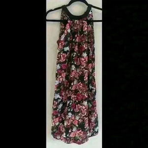 Women’s Vintage Mossimo  Black Floral Halter Dress Size Xs rose floral print